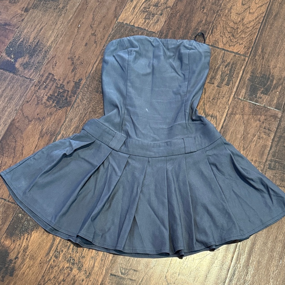 Motel Rocks Strapless Dress in Charcoal